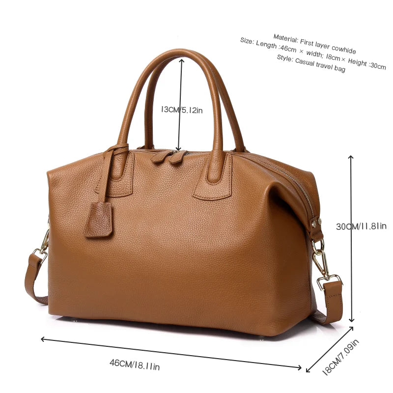 LuxeVoyage Leather Weekender Bag