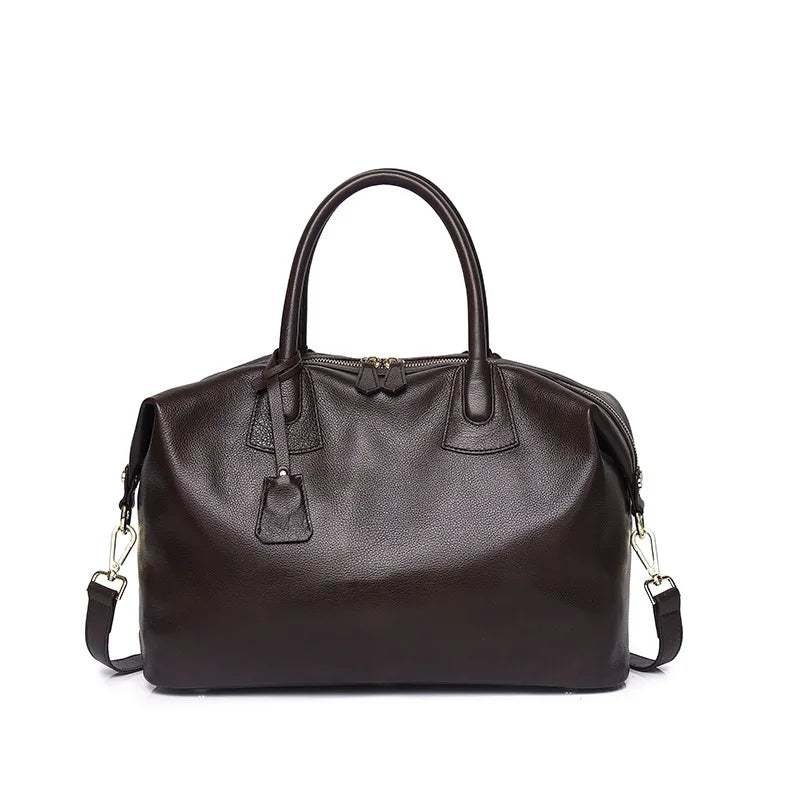 LuxeVoyage Leather Weekender Bag