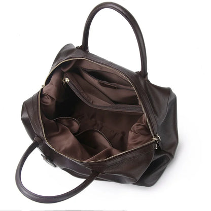 LuxeVoyage Leather Weekender Bag