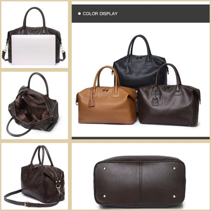 LuxeVoyage Leather Weekender Bag